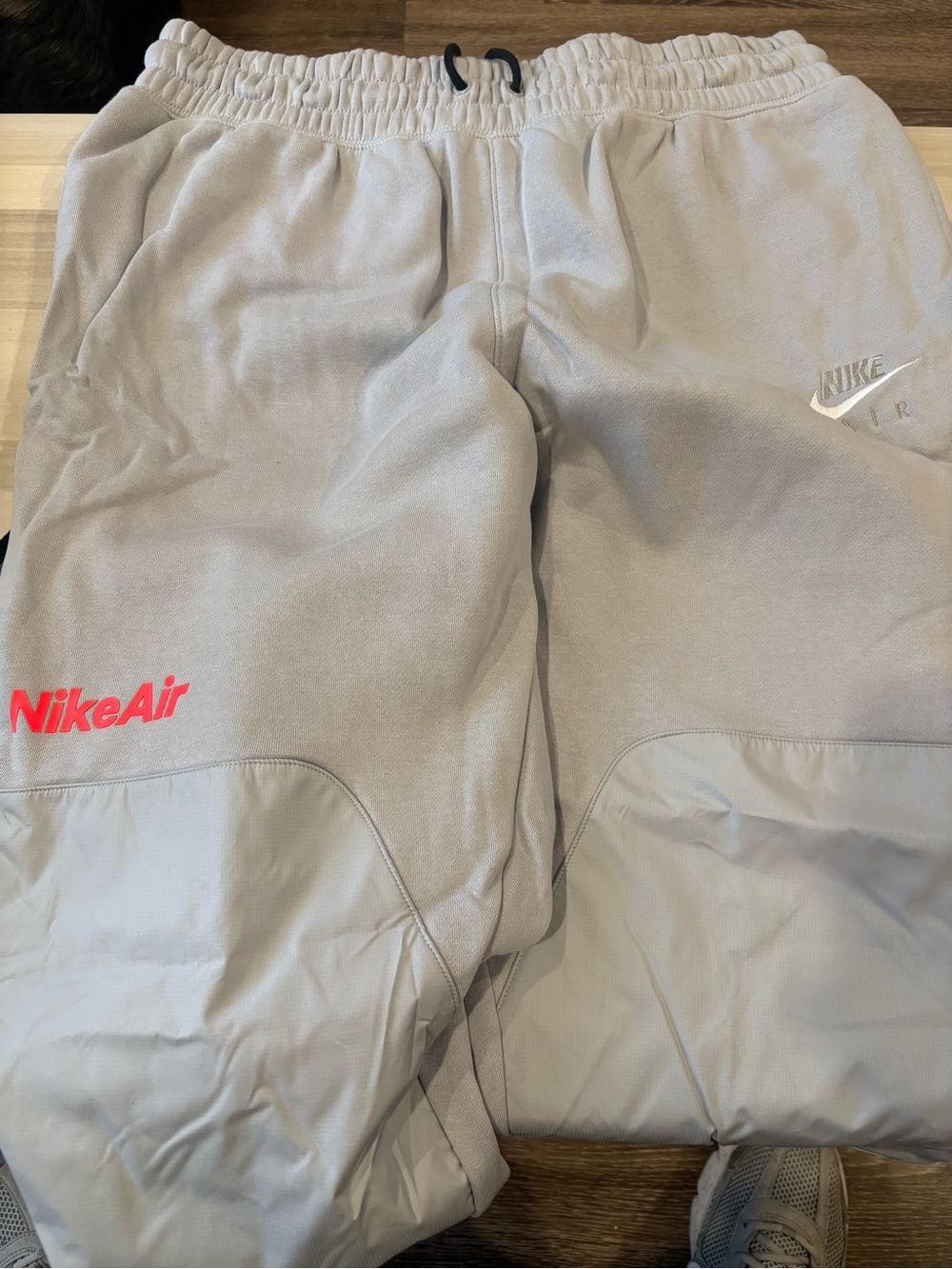 Nike Light Gray Jogger Sweatpants with Pink NikeAir Logo